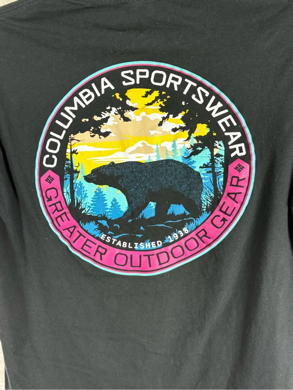 Columbia Black Short-Sleeve Tee with Pink Logo